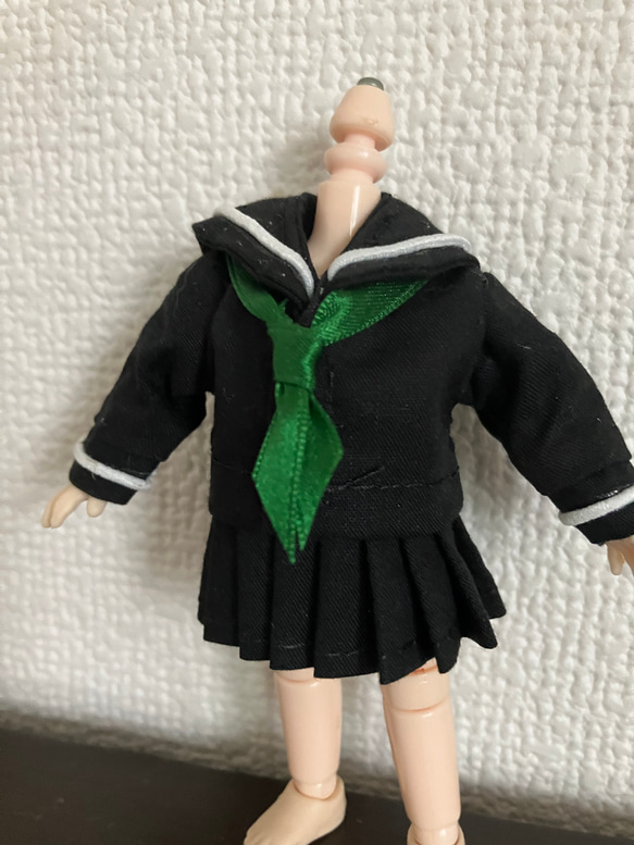 オビツ11  セーラー服3点セット　black 2枚目の画像