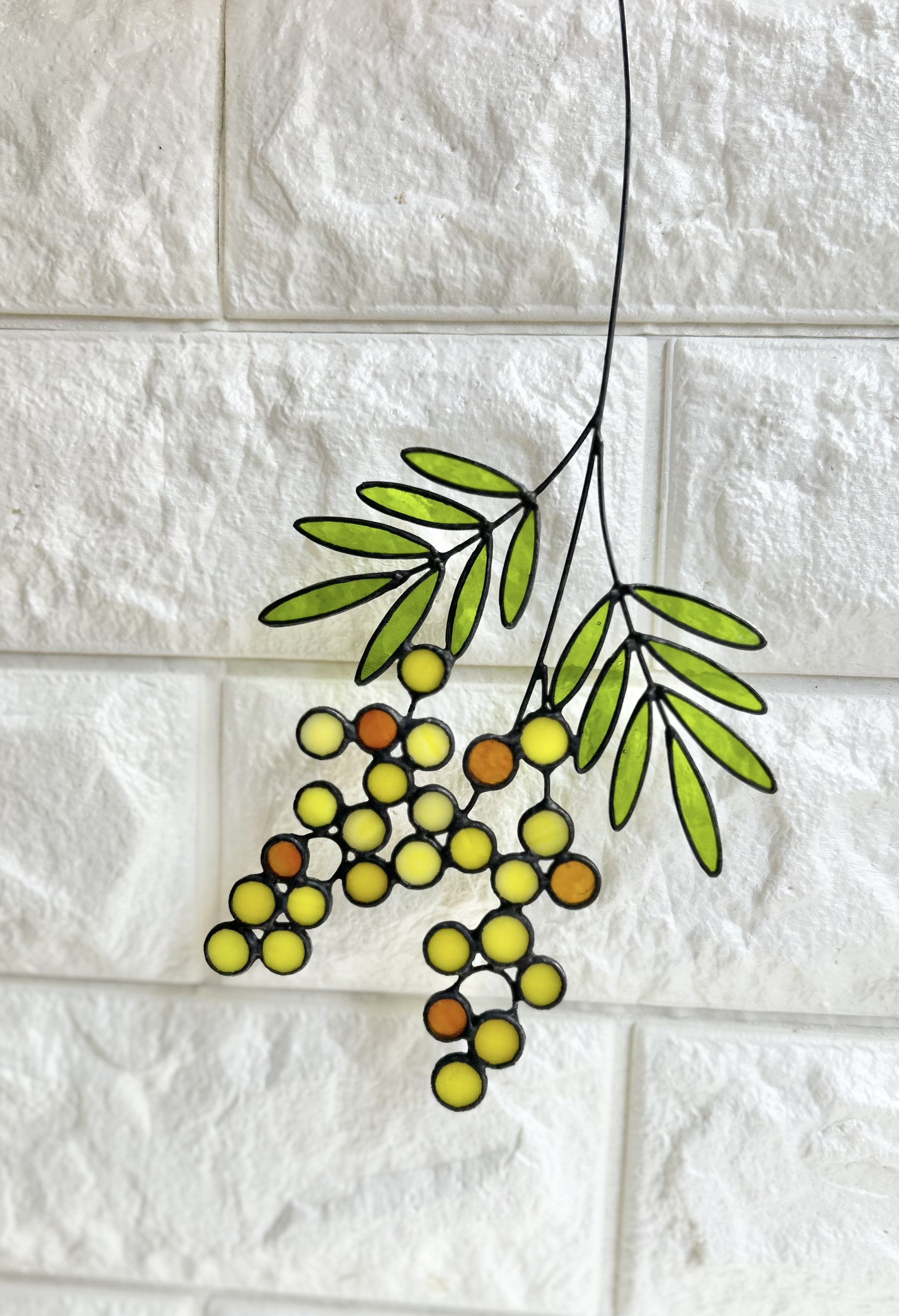 【ステンドグラス】ミモザのスワッグ