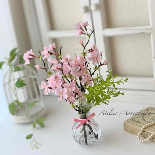 桜ハンドメイド2024】季節の美しさを感じる桜アレンジメント アート