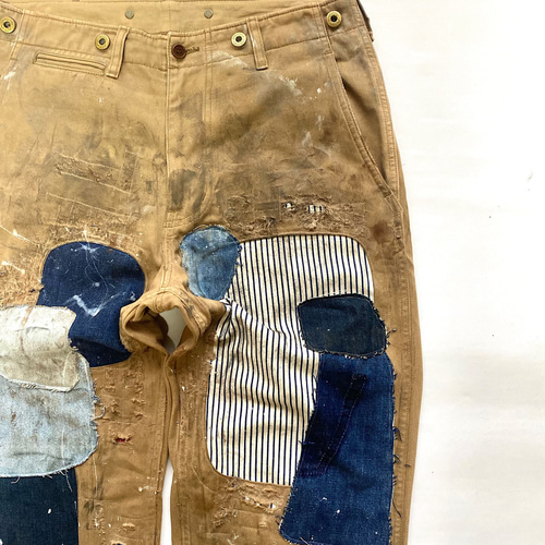 Denim remake boro patchwork repair ロングパンツ Nayadenim