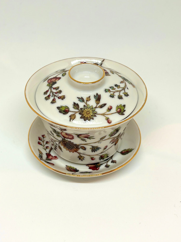 チューダーガーデンの中国茶器　蓋碗　カップ&ソーサー 2枚目の画像