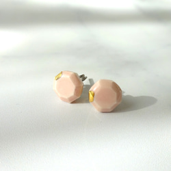 kotsubu 陶瓷耳環（八角形/粉紅色） 第3張的照片