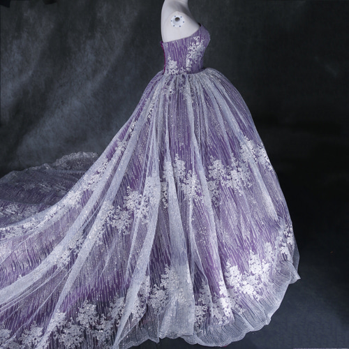 パープルカラードレスセット KH0039グレイッシュパープル【結婚式 カラードレス レンタル】 – 結婚