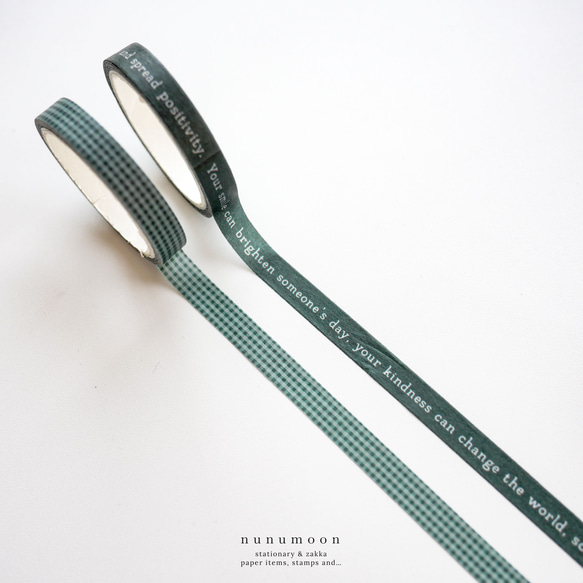 nunumoon original　7mm英字マスキングテープ　dark antique green　11020 6枚目の画像