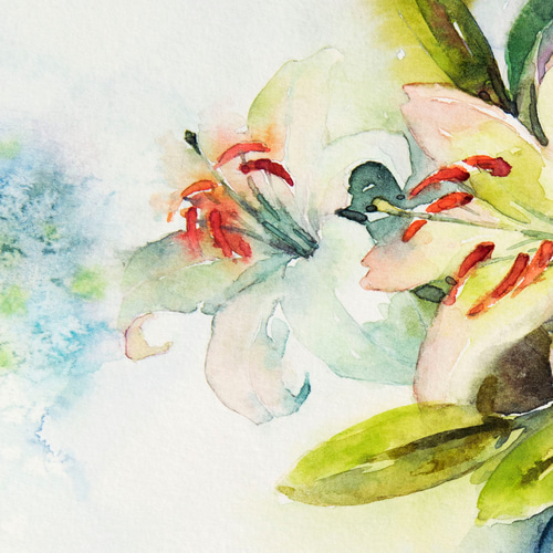 期待を秘めて】水彩原画 一点物 額縁付き 豪華プレゼント付き 絵画