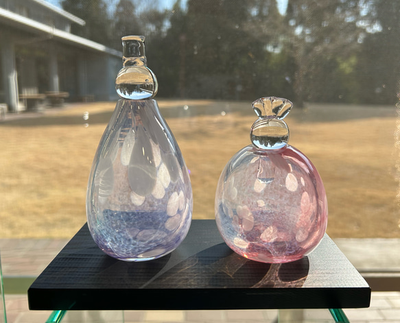 吹きガラスのおひなさま D 青紫×金赤 ひな人形・雛飾り ガラス日和