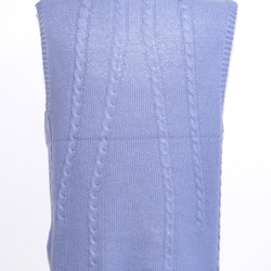 Cable Cotton Knit Vest (sax) ニットベスト ブルー 青 カジュアル 9枚目の画像