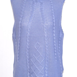 Cable Cotton Knit Vest (sax) ニットベスト ブルー 青 カジュアル 8枚目の画像