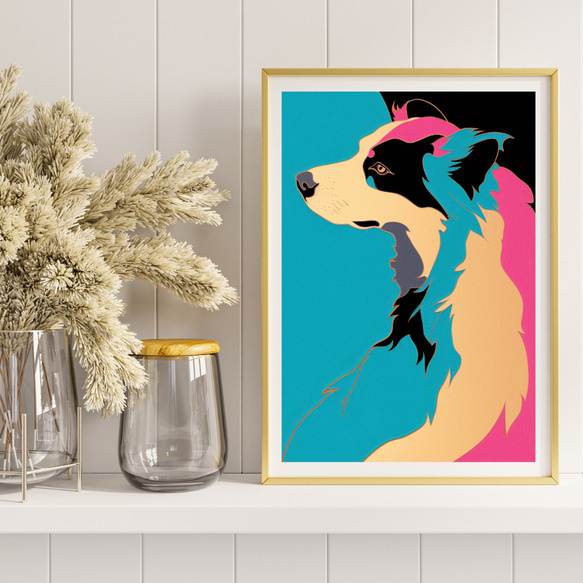 【ワンダフルライフ - ボーダーコリー犬 No.2】アートポスター 犬の絵 犬の絵画 犬のイラスト 8枚目の画像