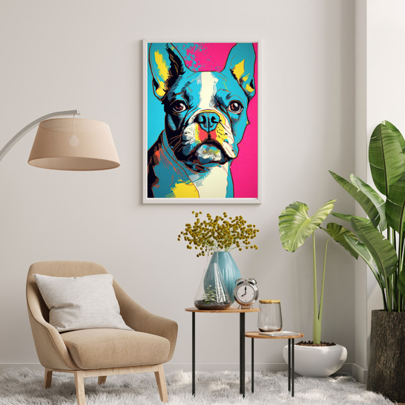 【ワンダフルライフ - ボストンテリア犬 No.5】アートポスター 犬の絵 犬の絵画 犬のイラスト 7枚目の画像