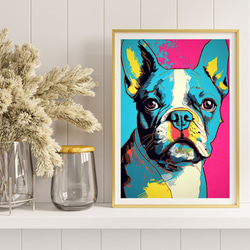 【ワンダフルライフ - ボストンテリア犬 No.5】アートポスター 犬の絵 犬の絵画 犬のイラスト 8枚目の画像