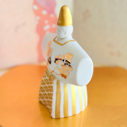 値下げ価格！雛人形 ♡ 陶芸家おひな様 陶器 ゴールド 送料無料 ゴールドの立ち雛 おひな様 雛人形 ひな人形 ひな祭り お雛様
