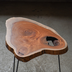 欅の一枚板 肉球みたいな形のコーヒーテーブル（高さ・カラー変更無料） 9枚目の画像