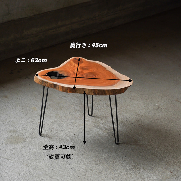 欅の一枚板 肉球みたいな形のコーヒーテーブル（高さ・カラー変更無料） 20枚目の画像