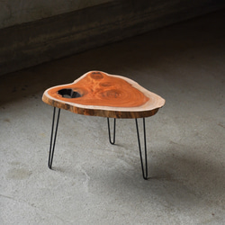 欅の一枚板 肉球みたいな形のコーヒーテーブル（高さ・カラー変更無料） 6枚目の画像