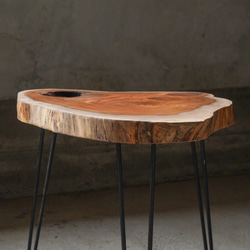 欅の一枚板 肉球みたいな形のコーヒーテーブル（高さ・カラー変更無料） 11枚目の画像