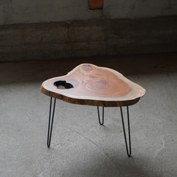 欅の一枚板 肉球みたいな形のコーヒーテーブル（高さ・カラー変更無料） 18枚目の画像