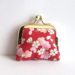 角がま口♪小さいがま口♪豆蔵♪小銭入れ,コインケース,clasp,桜,桜吹雪,cherry blossoms 2枚目の画像