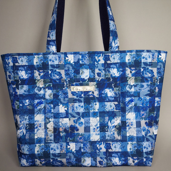 トートバッグ大(LIBERTY アーカイブギンガム ネイビー) トートバッグ 