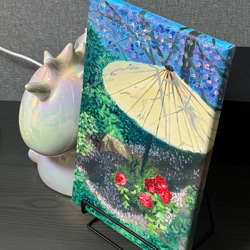「桜・傘・薔薇」　手描き　油絵　風景画　原画 4枚目の画像