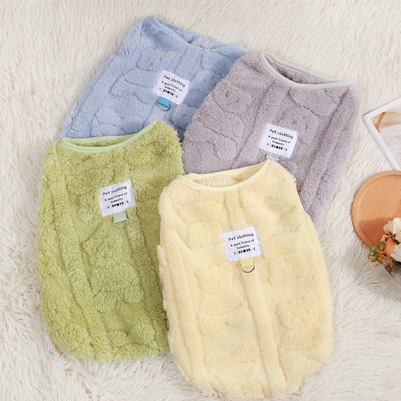 ペット 秋冬用 テディ ビション ベーメ 猫用 秋服 小型 幼犬 牽引可能 保温 ベスト 抜け毛防止 小型犬 中型犬  おしゃれ あたたかい 秋用 冬用 ID3074 main image 0