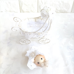 ♡♡癒しの赤ちゃんプリンセスベビーカーセット♡♡【ak009】１点物の赤ちゃん人形 4枚目の画像