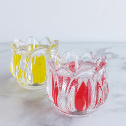 チューリップのグラスキャンドル～色と香りが選べるアロマキャンドル 6枚目の画像
