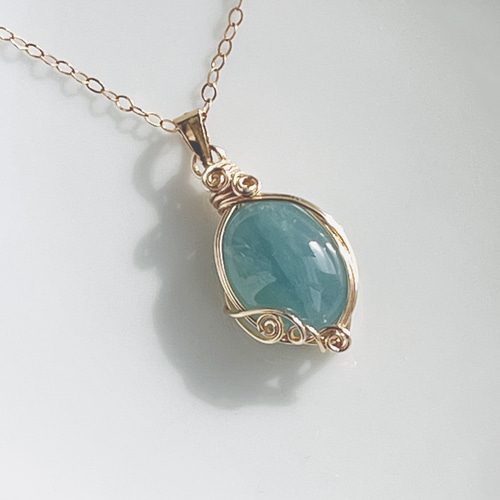 14kgf] グランディディエライト カボション フカネ巻き®️ワイヤー