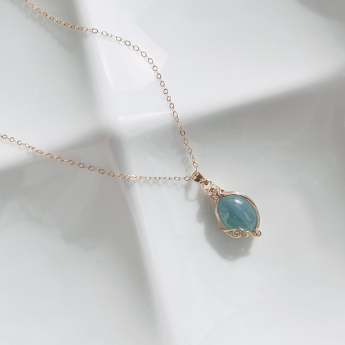 14kgf] グランディディエライト カボション フカネ巻き®️ワイヤー