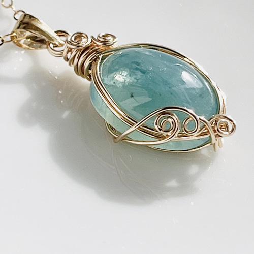 14kgf] グランディディエライト カボション フカネ巻き®️ワイヤー