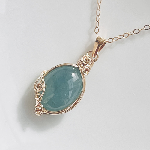 14kgf] グランディディエライト カボション フカネ巻き®️ワイヤー