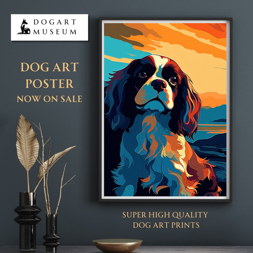 キャバリアグッズ絵画F8号キャンバス地にジークレイによるグラフィックアート キャバリアグッズ絵画F8号キャンバス地にジークレイによるグラフィック