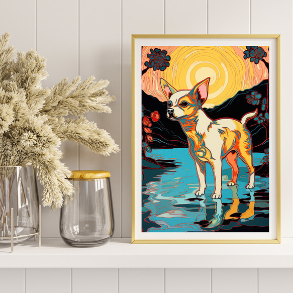 【ワンダフルライフ - チワワ犬 No.4】アートポスター 犬の絵 犬の絵画 犬のイラスト 8枚目の画像