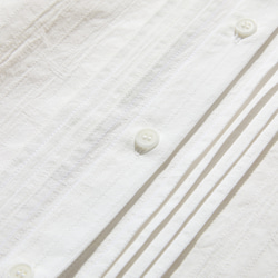 優雅的襯衫，擴大了服裝範圍 棉麻提花長袖襯衫 白色 24A05-1 第4張的照片