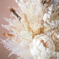 【受注制作】プリザーブドフラワー　ウェディングブーケ　ブートニア　ヘッドドレス　結婚式　前撮り　お祝い　ギフト 3枚目の画像