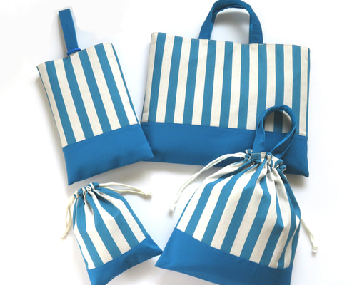 入園入学4点セット【ストライプ ブルー】入園入学セット 通園