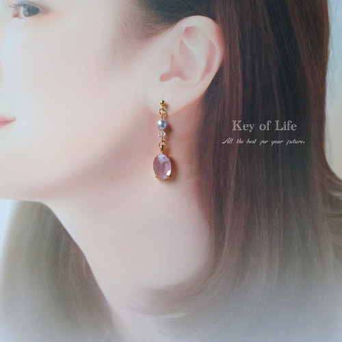 Key of Life▶︎ライラックパープル ピアス/イヤリング（金属 