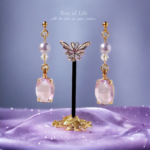 Key of Life▶︎ライラックパープル ピアス/イヤリング（金属 