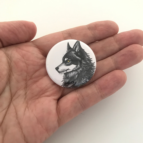 狼 缶バッジ 3個セット wolf グッズ オオカミ PUNK パンク 革ジャン