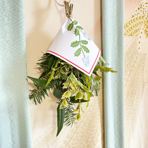 生花】節分飾り スワッグ 自然素材 ナチュラルスワッグ No.089 しめ縄