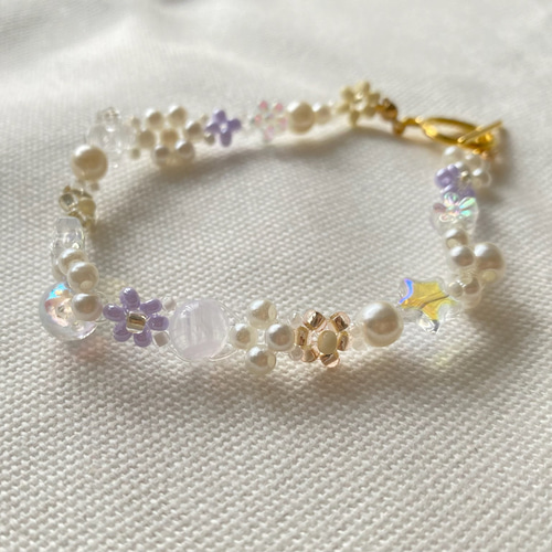 水蓮花天珠入り組み合わせブレス ブレスレット SAKURA STONE