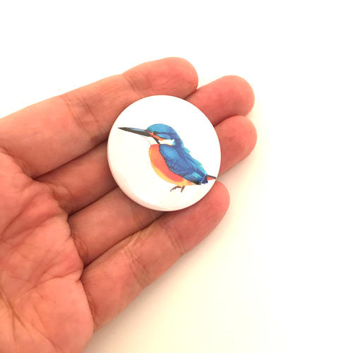 カワセミ アカショウビン 缶バッジ 3個 セット 野鳥 翡翠 川蝉 グッズ