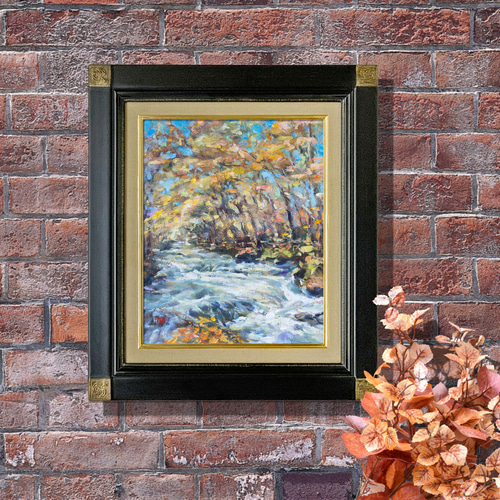 秋の紅葉を描いた、油絵です。F4号、私の作品です。