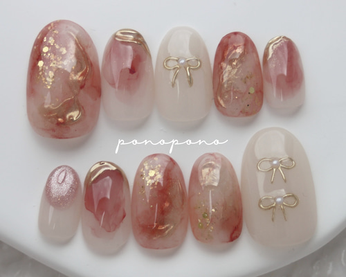 ネイルチップ4点 ネイルチップ No.099 ネイルチップ（つけ爪） PONOPONOnails