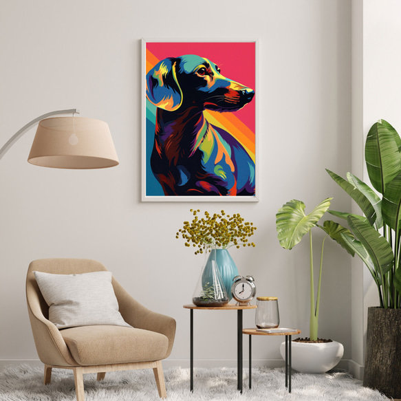 【ワンダフルライフ - ダックスフンド犬 No.1】アートポスター 犬の絵 犬の絵画 犬のイラスト 7枚目の画像