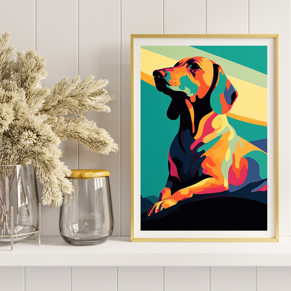 【ワンダフルライフ - ダックスフンド犬 No.2】アートポスター 犬の絵 犬の絵画 犬のイラスト 8枚目の画像