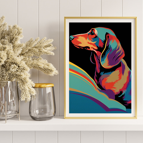 ワンダフルライフ - ダックスフンド犬 No.3】アートポスター 犬の絵 犬