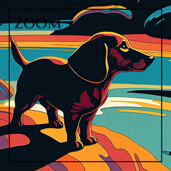 【ワンダフルライフ - ダックスフンド犬 No.5】アートポスター 犬の絵 犬の絵画 犬のイラスト 3枚目の画像