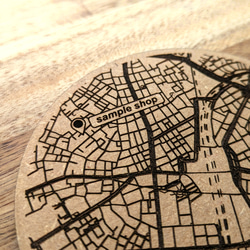 地図を記載した木製コースター　（※地図を指定可能） 4枚目の画像