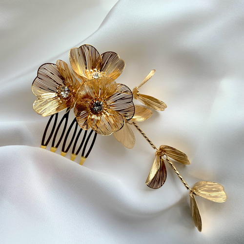 花嫁　かんざし　ゴールド　コスプレ　美品　K22GP 日本髪 花嫁 かんざし ゴールド コスプレ 美品 K22GP 日本髪 花嫁 かんざし